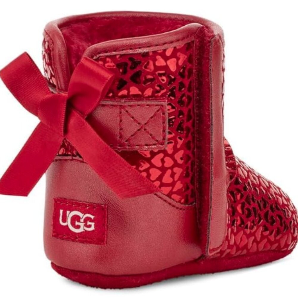 NEW in Box UGG Red Toddler Jesse Bow II Gel Hearts Boots